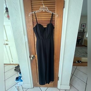 Black V-neck jumpsuit